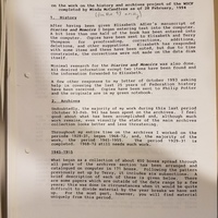 First page of a report on the WSCF archives