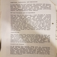 Second page of a report on the WSCF archives