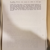 Fourth page of a report on the WSCF archives